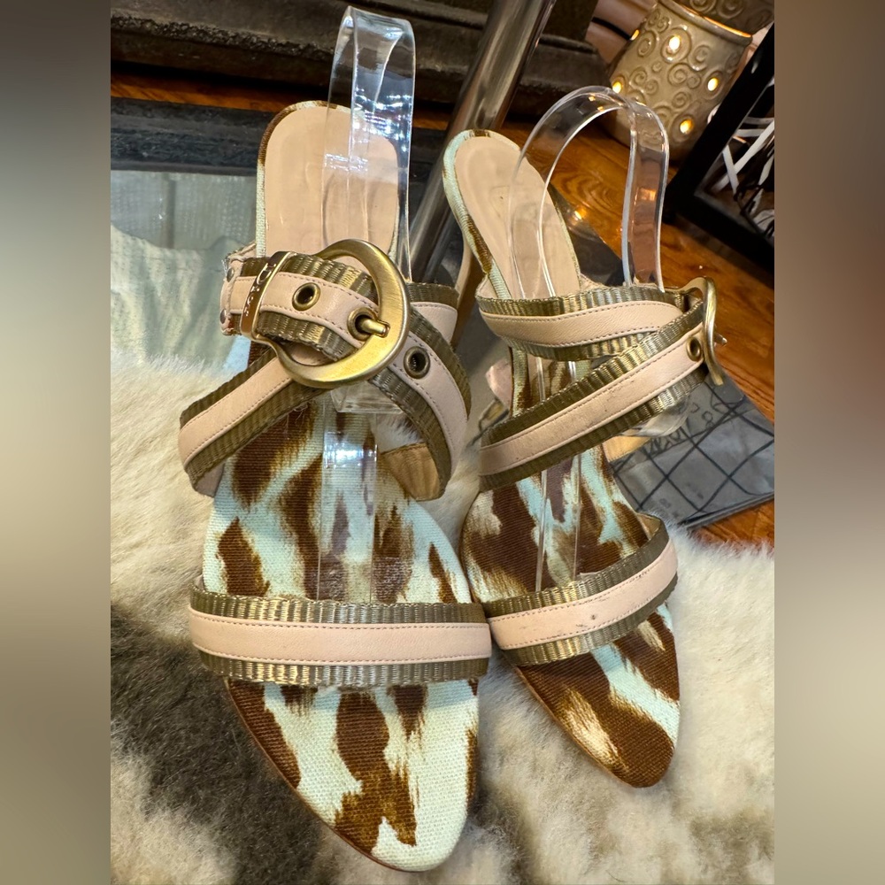 Vintage Dior Strappy Slip On Stilletos 
3” Heels